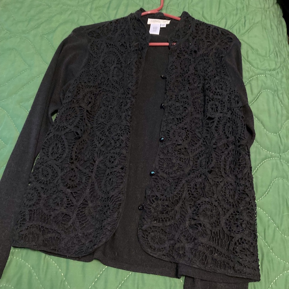 Medium Coldwater Creek lace embellished sweater